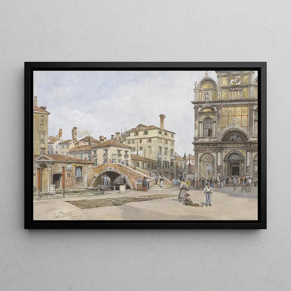 Venice Scuola Grande di San Marco - Ladislaus Eugen Petrovits — framed artwork on a wall