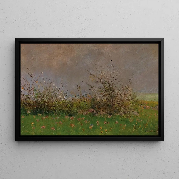 a Flowering Meadow - Ladislav Mednyánszky — framed artwork on a wall