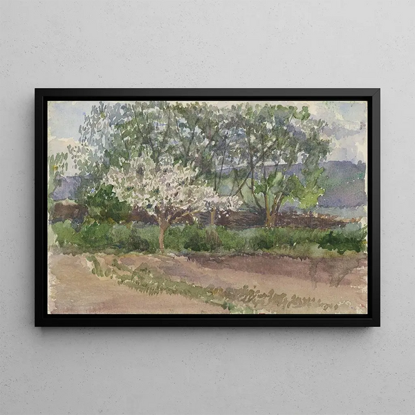 Tree in Bloom - Ladislav Mednyánszky — framed artwork on a wall