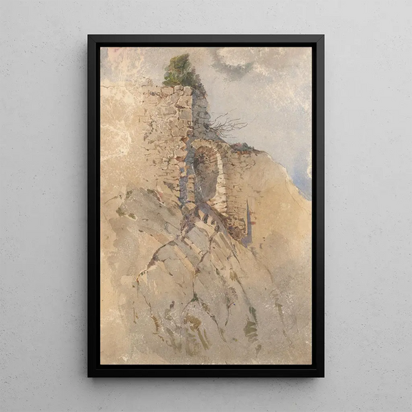 Ruins of the Castle - Ladislav Mednyánszky — framed artwork on a wall