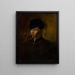 Dandy in fur bonnet with pipe - Ladislav Mednyánszky — framed artwork on a wall