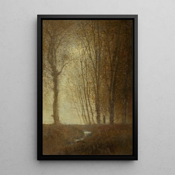 Forest Edge in Moonlight - Ladislav Mednyánszky — framed artwork on a wall