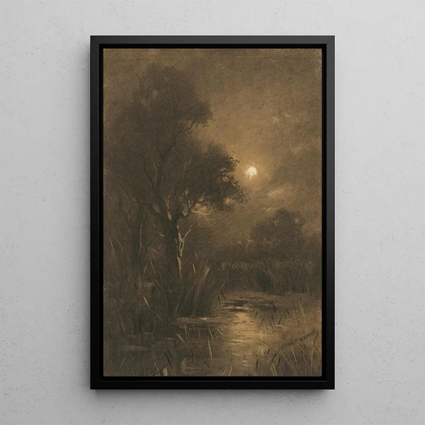 Evening landscape - Ladislav Mednyánszky — framed artwork on a wall