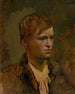 Boy with White Head and a Red Dot in the Background - Ladislav Mednyánszky — artwork view