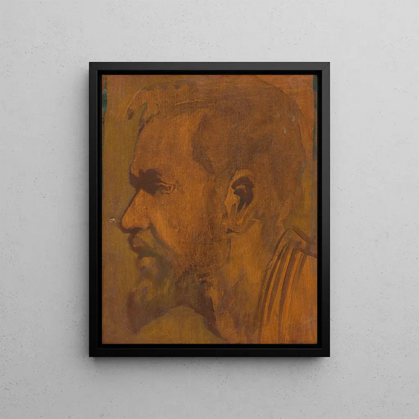 Study of the head of a thinker - Ladislav Mednyánszky — framed artwork on a wall