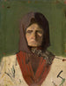 Head of a villager wearing a dark scarf - Ladislav Mednyánszky — artwork view