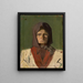Head of a villager wearing a dark scarf - Ladislav Mednyánszky — framed artwork on a wall
