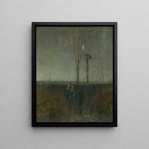 Landscape with Rider - Ladislav Mednyánszky — framed artwork on a wall