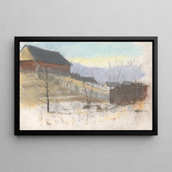 at the edge of the village - Ladislav Mednyánszky — framed artwork on a wall