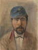 Portrait of a soldier with a blue cap - Ladislav Mednyánszky — artwork view