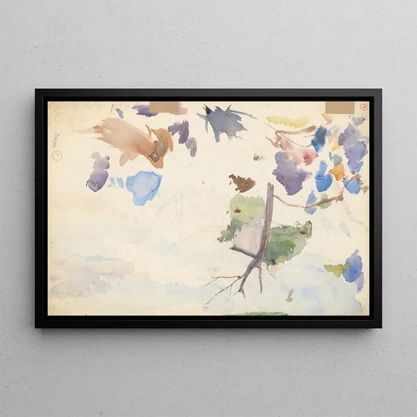 Mountain Flower Study - Ladislav Mednyánszky — framed artwork on a wall