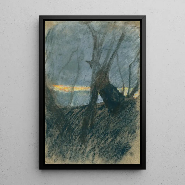Sunset - Ladislav Mednyánszky — framed artwork on a wall