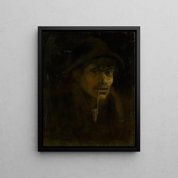 Clochard avec une pipe - Ladislav Mednyánszky — framed artwork on a wall