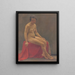 Nude Sitting Painting - Ladislav Tresko — framed artwork on a wall