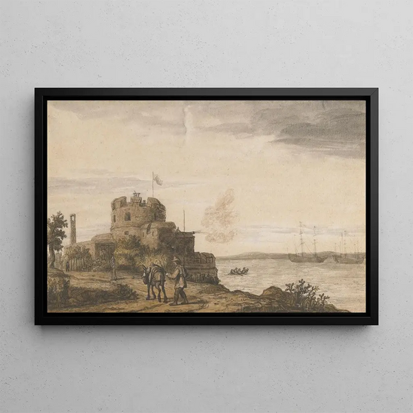Château de West Cowes sur l'île de Wight - Lambert Doomer — framed artwork on a wall