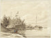 Landscape with Docked Boats on a Riverbank - Lambertus Hardenberg — artwork view
