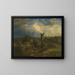 Summer Landscape Painting, approaching storm - Lars Hertervig — framed artwork on a wall