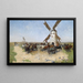 Moulin dans un vaste paysage de puszta - László Pataky von Sospatak — framed artwork on a wall