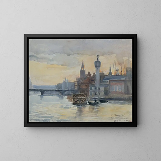 Pavillons au bord de la Seine, l'exposition de 1900 - Laure Brouardel — framed artwork on a wall