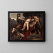 Vulcan painting chains Prometheus to the peaks of the Caucasus - Laurent Jacquot Defrance — framed artwork on a wall