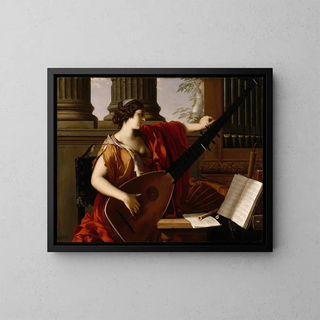 Allegory of Music - Laurent de La Hyre — framed artwork on a wall