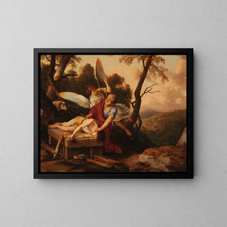The Sacrifice of Abraham - Laurent de La Hyre — framed artwork on a wall