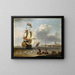 A Dutch Indiaman off the coast of Hoorn - Laureys a Castro — framed artwork on a wall