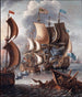 a naval battle with barbaric corsairs - Laureys a Castro — artwork view