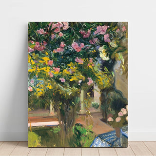 Lauriers-roses, cour de la maison de l'artiste - Joaquín Sorolla | Reproduction Tableau Décoration murale affiche copie