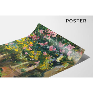 Lauriers-roses, cour de la maison de l'artiste - Joaquín Sorolla | Reproduction Tableau Décoration murale affiche copie