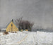 Winter Day with Fog, on the left a yellow house, deep snow - Laurits Andersen Ring — artwork view