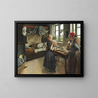 Interior painting of the village of Ring - Laurits Andersen Ring — framed artwork on a wall