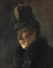 Portrait of a young woman in a fur-collared coat and hat with reflex - Laurits Andersen Ring — artwork view