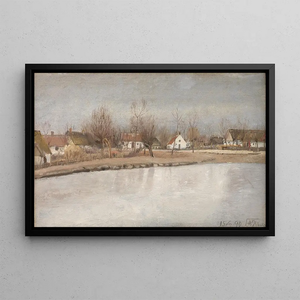 L'étang du village à Ring, Zélande - Laurits Andersen Ring — framed artwork on a wall
