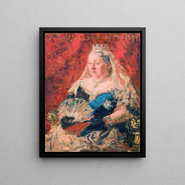 Portrait of Queen Victoria - Laurits Tuxen — framed artwork on a wall