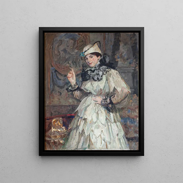 La fille de l'artiste en costume de fantaisie - Laurits Tuxen — framed artwork on a wall
