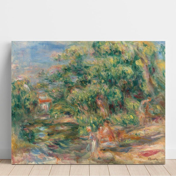Reproduction of the painting Lavandières au bord du Loup - Pierre-Auguste Renoir