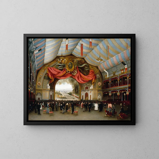 the Execution of the Triumphal Ode to the Glory of the Republic by Augusta Holms on September 19, 1889, at the Palace of Industry - Lavialle de Lameillière — framed artwork on a wall