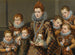 Portrait painting of Bianca Degli Utili Maselli holding a dog and surrounded by six of her children - Lavinia Fontana — artwork view