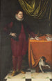 Portrait en pied d'un jeune garçon avec son chien - Lavinia Fontana — artwork view