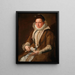 Portrait of a Lady with a Dog - Lavinia Fontana — framed artwork on a wall
