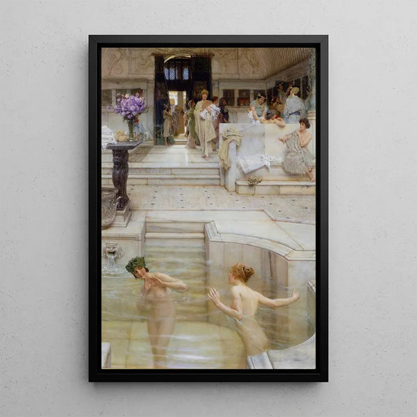 A Favorite Custom - Lawrence Alma-Tadema — framed artwork on a wall