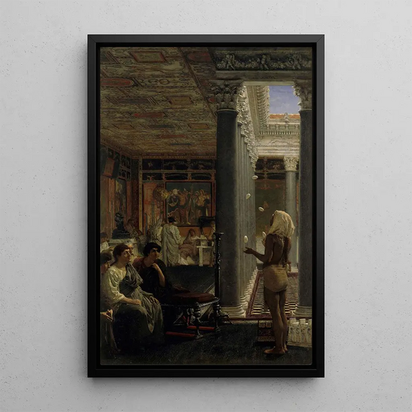 A juggler - Lawrence Alma-Tadema — framed artwork on a wall