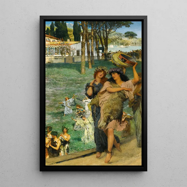A Spring Celebration - Lawrence Alma-Tadema — framed artwork on a wall