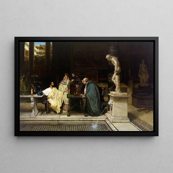 An art enthusiast - Lawrence Alma-Tadema — framed artwork on a wall