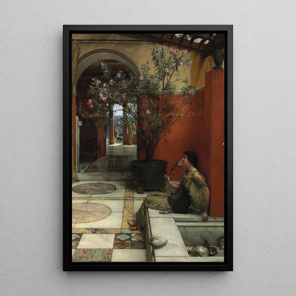 A Nerium Oleander - Lawrence Alma-Tadema — framed artwork on a wall