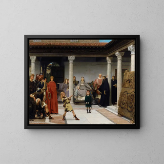 Education of Clovis' Children - Lawrence Alma-Tadema — framed artwork on a wall