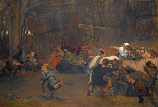 Lawrence AlmaTadema - Gunthram Bose And His Daughters AD 572 The Ambuscade.webp