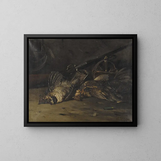 Hunting Still Life - Lawrence Carmichael Earle — framed artwork on a wall