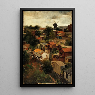 Le Maquis de Montmartre vu de la rue Caulaincourt - Lazar Meyer — framed artwork on a wall
